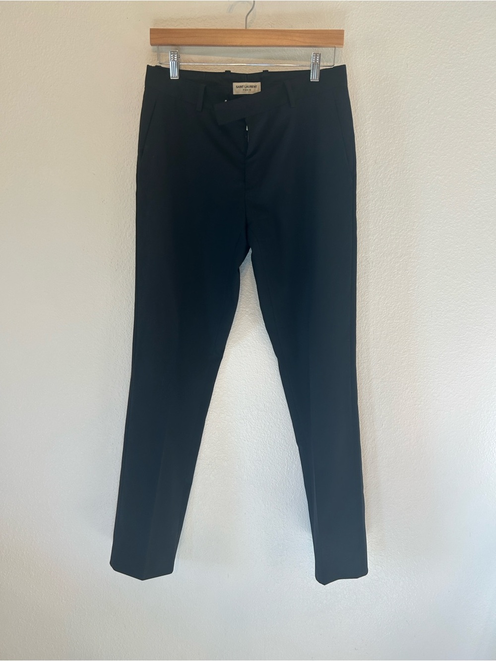 Saint Laurent Black Slim Tapered Dress Pants
